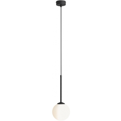 Stylowa Lampa wisząca szklana kula Bosso Mini 14 czarna Aldex do salonu i kuchni