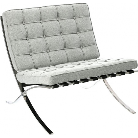 Fotel designerski pikowany BA1 jasny szary D2.Design