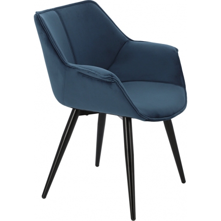 Lord navy blue velvet armrests chair Intesi