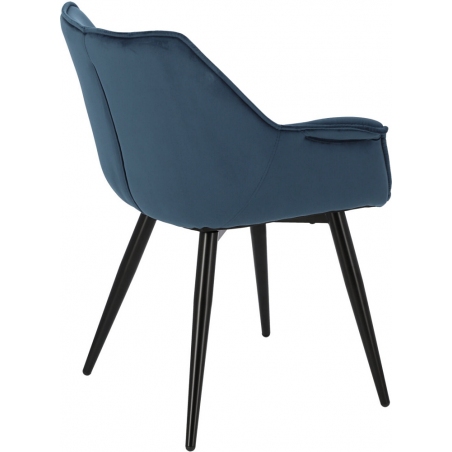 Lord navy blue velvet armrests chair Intesi