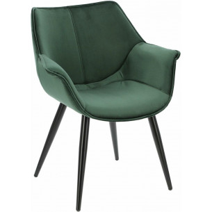 Lord green velvet armrests chair Intesi