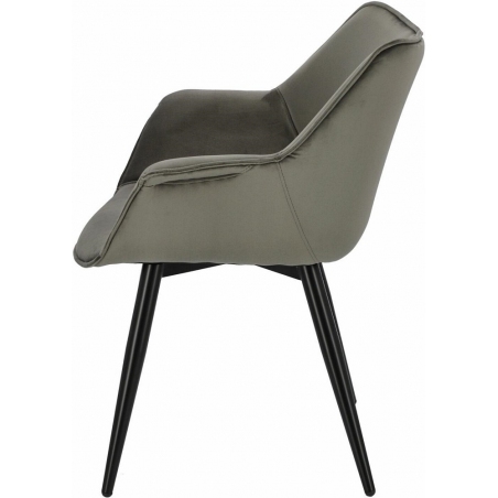 Lord grey velvet armrests chair Intesi