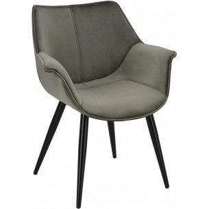 Lord grey velvet armrests chair Intesi