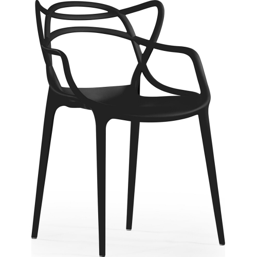 Stylowe Krzesło plastikowe designerskie Lion czarne Moos Home do salonu i kuchni