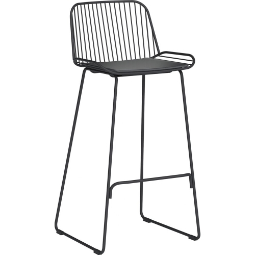 Krzesło barowe metalowe z poduszką Iron czarne Moos Home