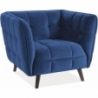 Castello Velvet navy blue/wenge quilted velvet armchair Signal