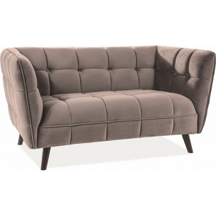 Castello Velvet beige/wenge 2 seater velvet sofa Signal