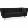 Castello Velvet black/wenge 3 seater velvet sofa Signal
