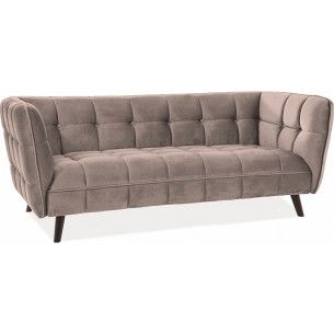 Castello Velvet beige/wenge 3 seater velvet sofa Signal