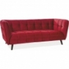 Castello Velvet dark red/wenge 3 seater velvet sofa Signal