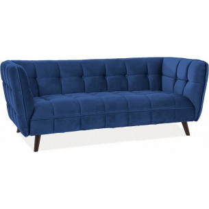 Stylowa Sofa welurowa 3 osobowa Castello Velvet granatowy/wenge Signal do poczekalni i recepcji