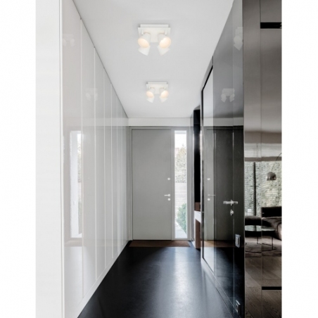 Kierunkowy Reflektor sufitowy Gioba IV biały piaskowy do kuchni, przedpokoju i sypialni