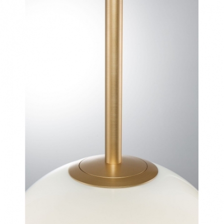 Stylowa Lampa wisząca szklana kula glamour Pekin 25 mosiądz/złoty/biały do salonu i kuchni
