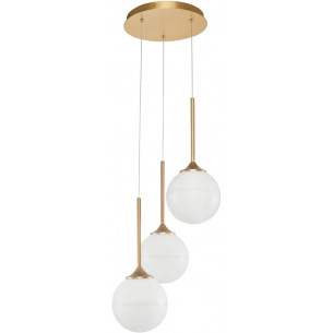 Pekin III brass&amp;gold&amp;white glass balls pendant lamp