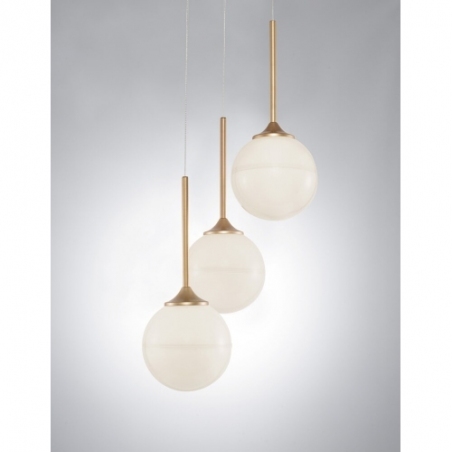 Pekin III brass&amp;gold&amp;white glass balls pendant lamp