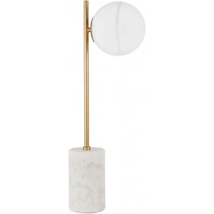 Pekin brass&amp;gold&amp;white glass ball table lamp with marble base