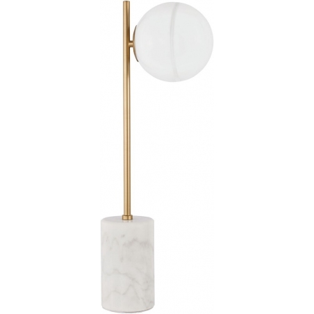 Stylowa Lampa stołowa szklana kula Pekin mosiądz/złoty/biały do salonu i sypialni