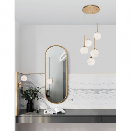 Pekin brass&amp;gold&amp;white glamour glass ball wall lamp