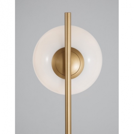 Stylowa Lampa podłogowa szklana kula glamour Pekin mosiądz/złoty/biały do salonu i sypialni