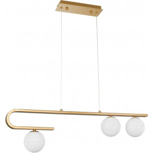 Pekin Long III brass&amp;gold&amp;white glass balls pendant lamp