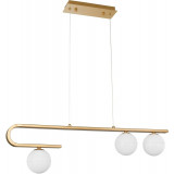 Pekin Long III brass&amp;gold&amp;white glass balls pendant lamp