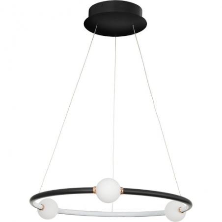 Lilla 64 LED black modern round pendant lamp