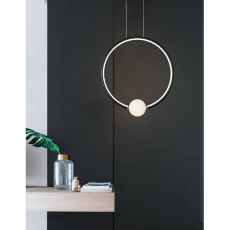 Lilla 43 LED black modern round pendant lamp