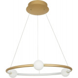 Lampa wisząca okrągła glamour Lilla 64 LED satynowe złoto nad stół