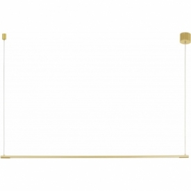 Terral 120 LED brass&amp;gold glamour linear pendant lamp