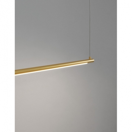 Terral 120 LED brass&amp;gold glamour linear pendant lamp