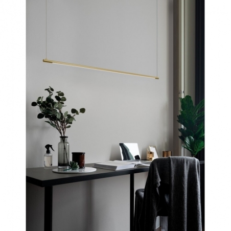 Lampa wisząca podłużna glamour Terral 120 LED mosiądz/złoty nad stół