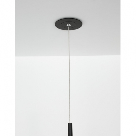 Stylowa Lampa wisząca - podłogowa tuba Terral LED czarny piaskowy do salonu i kuchni