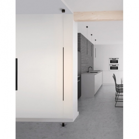 Stylowa Lampa wisząca - podłogowa tuba Terral II LED czarny piaskowy do salonu i kuchni