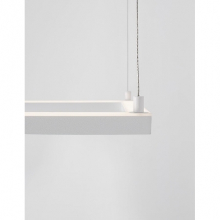 Lampa wisząca kwadratowa Natan 50 LED biały piaskowy nad stół