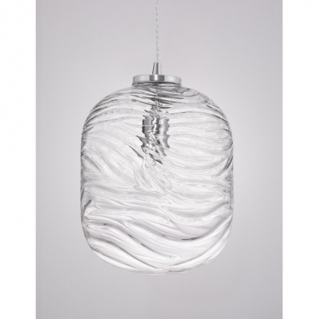 Stylowa Lampa wisząca szklana dekoracyjna Pomissio 24 chrom/przezroczysty do salonu i kuchni