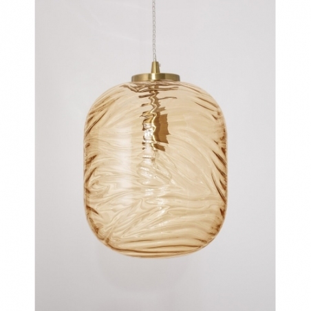 Pomissio 24 brass&amp;amber decorative glass ball pendant lamp