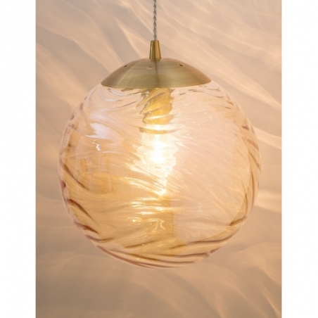 Stylowa Lampa wisząca szklana kula dekoracyjna Pomissio 30 mosiądz/szampański do salonu i kuchni
