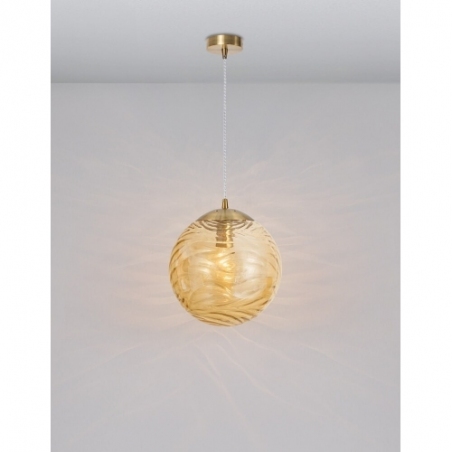 Pomissio 30 brass&amp;amber decorative glass ball pendant lamp