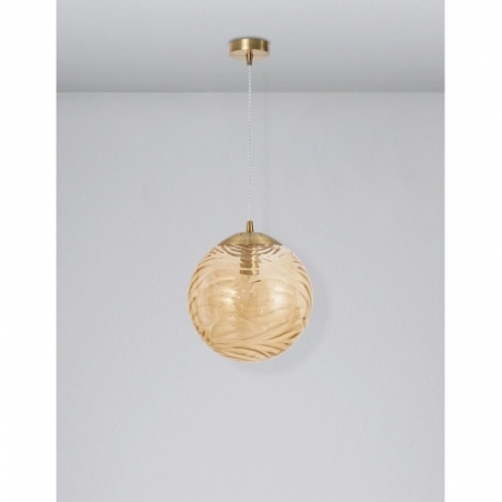 Pomissio 30 brass&amp;amber decorative glass ball pendant lamp