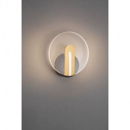 Tengio LED black&amp;gold modern round wall lamp