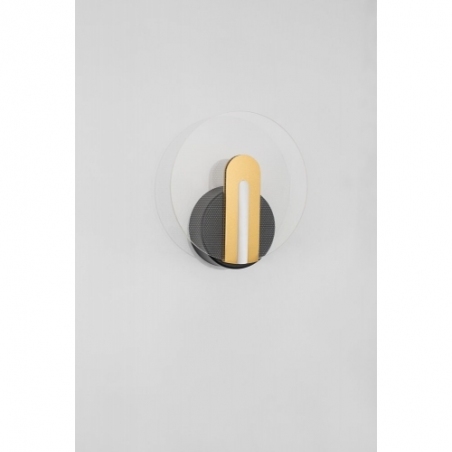 Tengio LED black&amp;gold modern round wall lamp