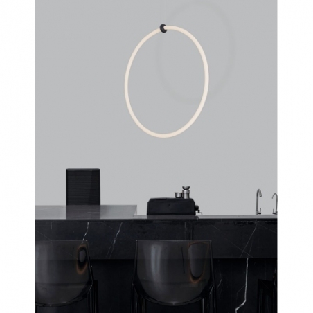 Stylowa Lampa wisząca okrągła nowoczesna Ranido 59 LED czarny piaskowy do salonu i kuchni