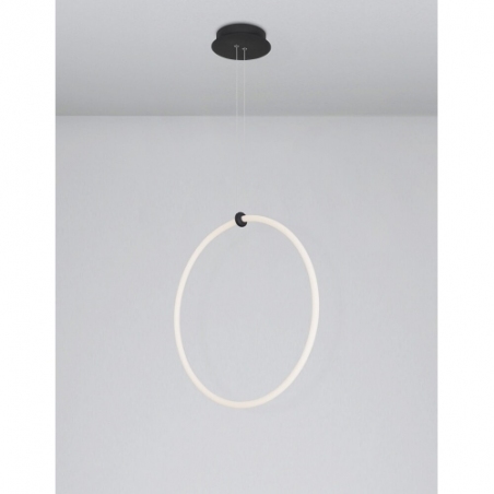 Stylowa Lampa wisząca okrągła nowoczesna Ranido 59 LED czarny piaskowy do salonu i kuchni