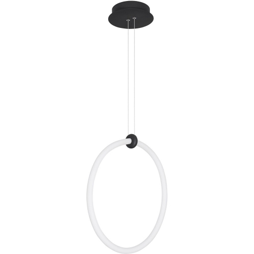Stylowa Lampa wisząca okrągła nowoczesna Ranido 38 LED czarny piaskowy do salonu i kuchni
