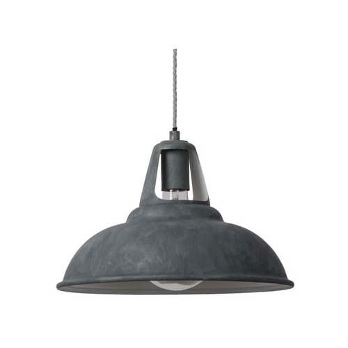 Markit Grey 35 grey industrial pendant lamp Lucide