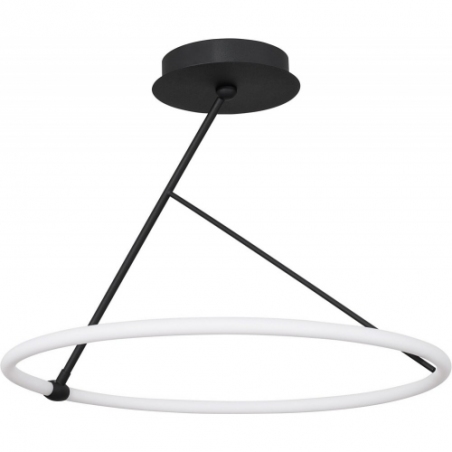 Stylowa Lampa sufitowa okrągła nowoczesna Grace 59 LED czarny piaskowy do salonu i kuchni