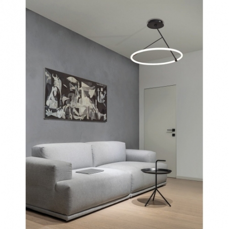 Grace 59 LED black sand round semi flush ceiling lamp