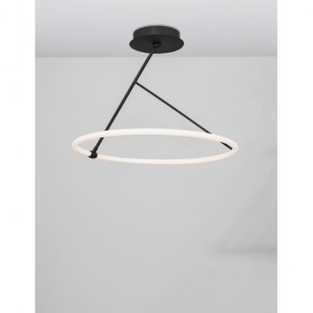 Stylowa Lampa sufitowa okrągła nowoczesna Grace 59 LED czarny piaskowy do salonu i kuchni