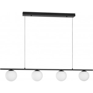 Pauline 72 LED black sand&amp;white linear glass balls pendant lamp