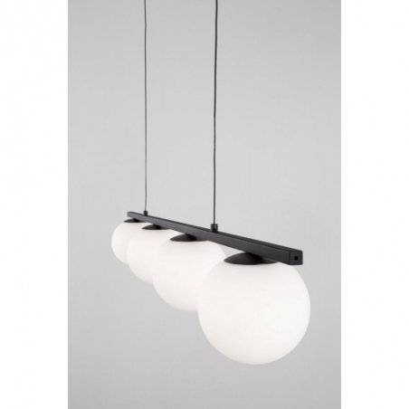 Pauline 72 LED black sand&amp;white linear glass balls pendant lamp